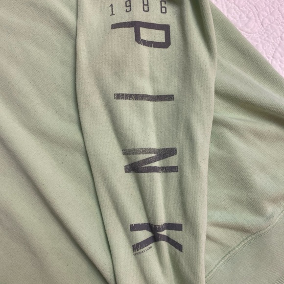 Victoria's Secret PINK YOGA Mint Green Crewneck Sweatshirt Size Medium - Picture 4 of 4